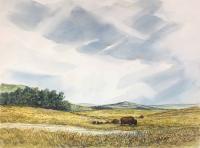 Bison on the Plain by Oscar Larmer
