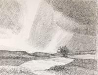 Approaching Storm, Charcoal Study by Oscar Larmer