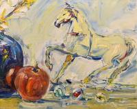 Horse Figurine with Vase, Apple and Marbles by Bill McCall