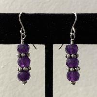 Amethyst and Sterling Silver Earrings - MT 436 by Artisan Jewelry