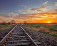 Rails, Sunset, Saline Co. by George Jerkovich
