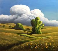 Sunflowers and Cottonwoods by Anthony Benton Gude