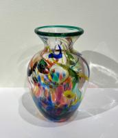 Circus Amphora Vase by AlBo Glass