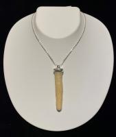 Agatized Bamboo & SS Pendant on SS Chain by Artisan Jewelry