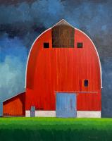 Red Barn with Storm by Bruce Ediger