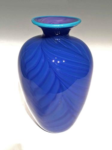 Feathered Amphora Vase by AlBo Glass